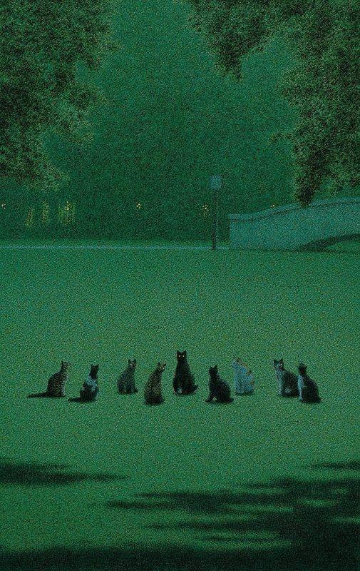 Painting by Quint Buchholz giving strong Murakami vibe